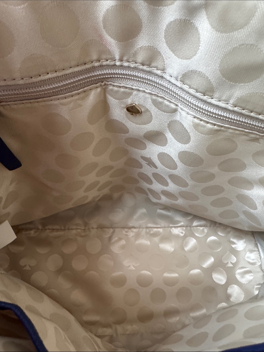 kate Spade Two-Tone Black and Blue Dome Satchel Bag - Picture 10 of 13